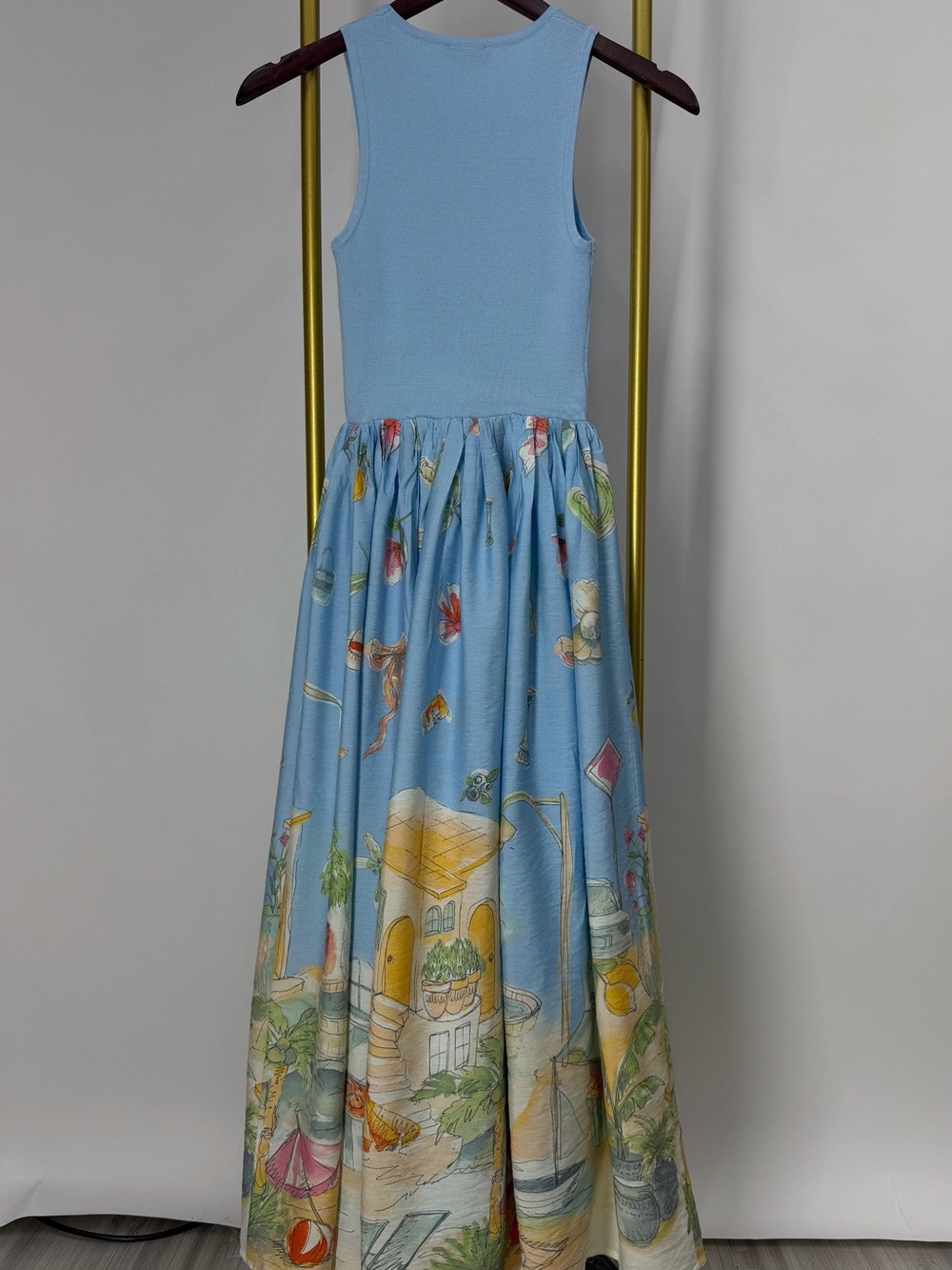 NWOT Moon River Tuckernuck Anouk Tank Blue Italy Vacay Midi Dress Size XS - Picture 9 of 9